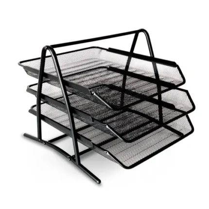 Bandeja De 3 Pisos Metal Negro Hermer